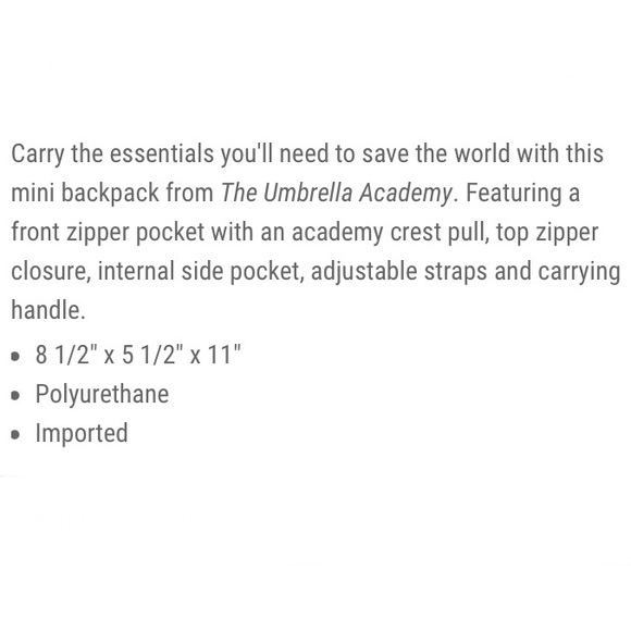 HOT TOPIC The Umbrella Academy Icon MINI BACKPACK! - Picture 5 of 5